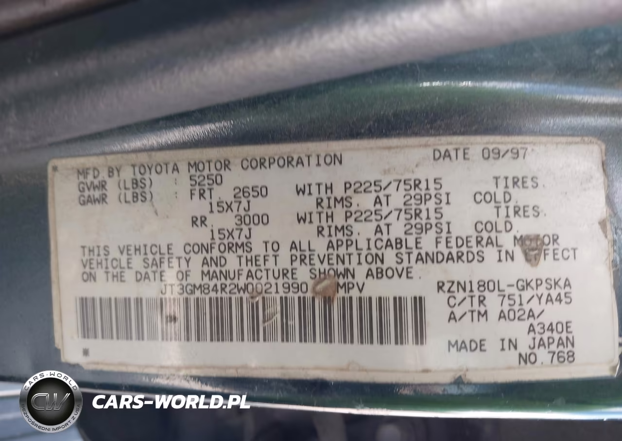 1998 Toyota 4Runner VIN:JT3GM84R2W0021990 - 9