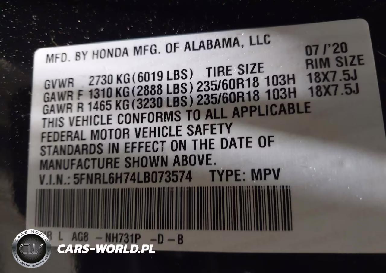 2020 Honda Odyssey Ex-L-Ex-L W-Navi Res VIN:5FNRL6H74LB073574 - 9