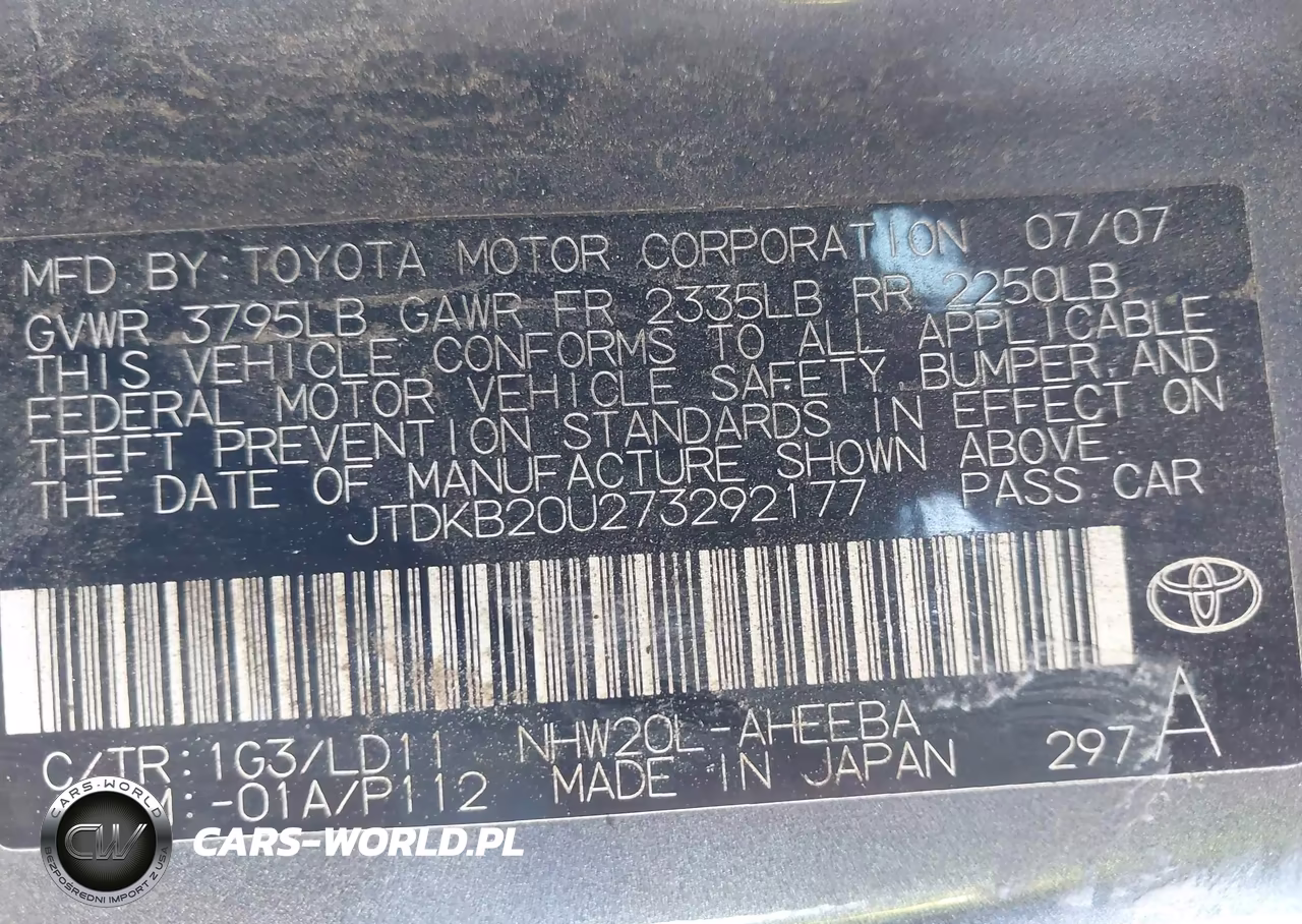 2007 Toyota Prius VIN:JTDKB20U273292177 - 9