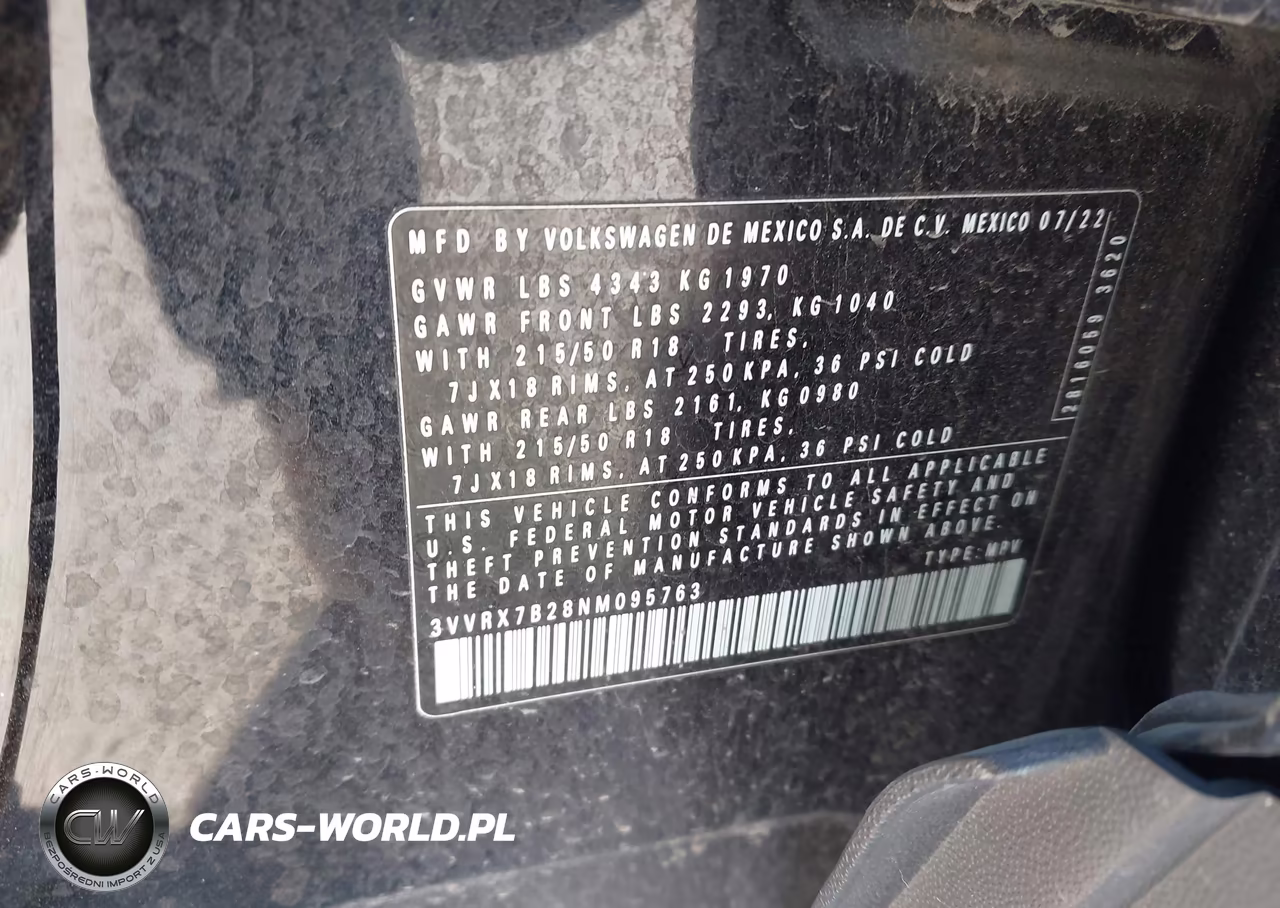 2022 Volkswagen Taos 1.5T Se VIN:3VVRX7B28NM095763 - 9