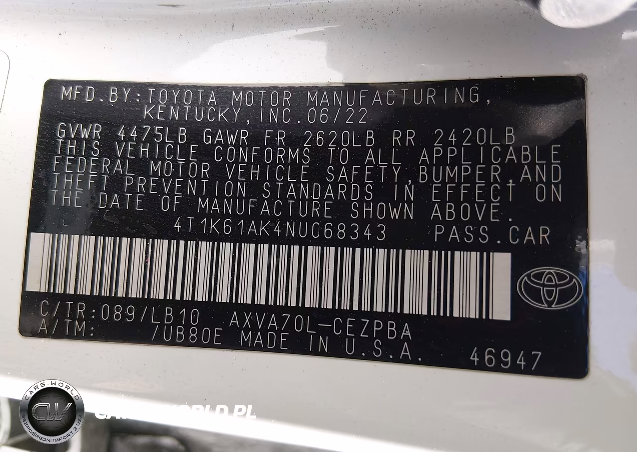 2022 Toyota Camry Xse VIN:4T1K61AK4NU068343 - 9