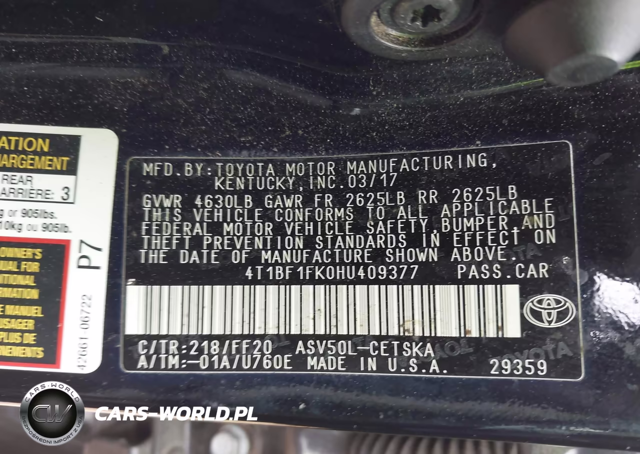 2017 Toyota Camry Se VIN:4T1BF1FK0HU409377 - 9