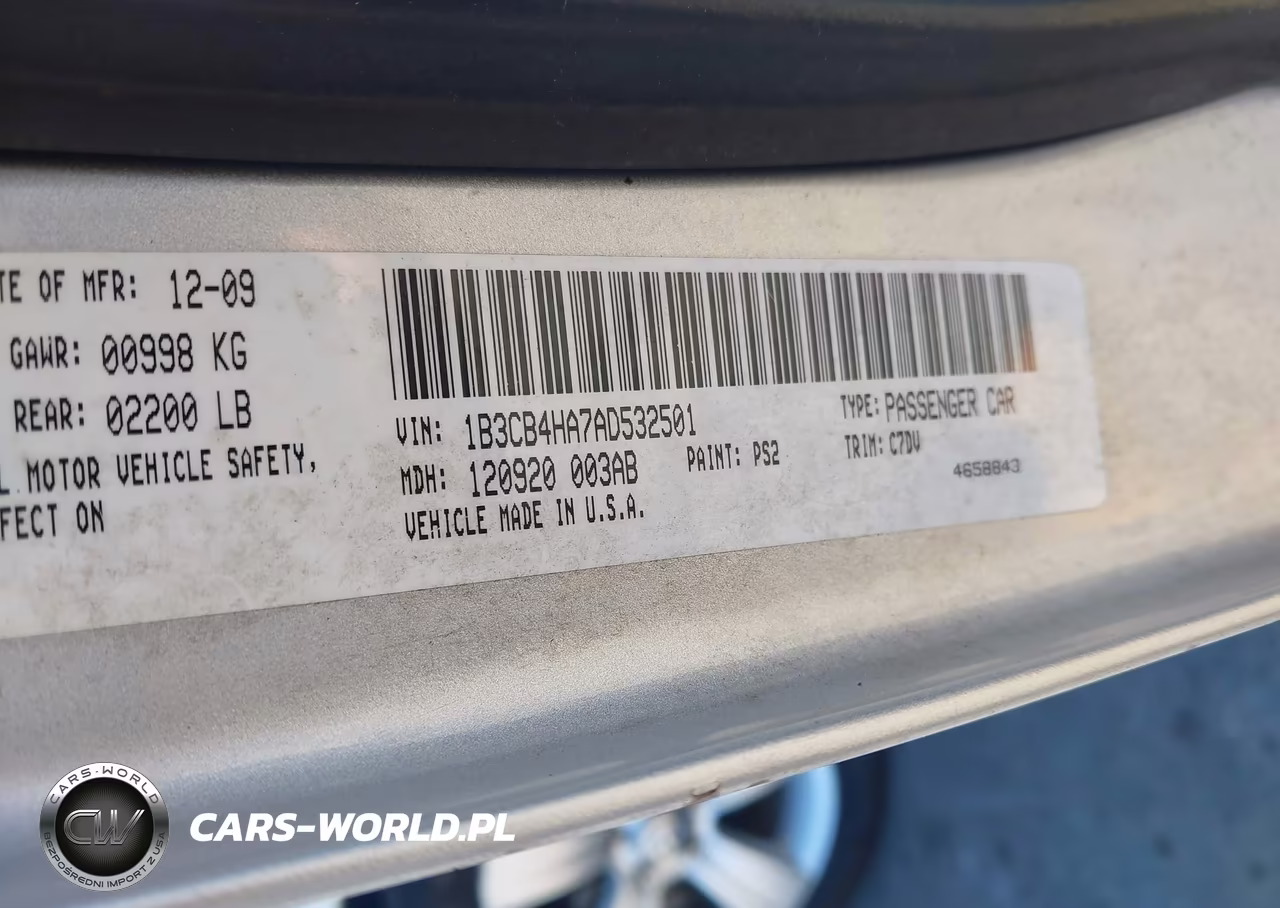 2010 Dodge Caliber Sxt VIN:1B3CB4HA7AD532501 - 9