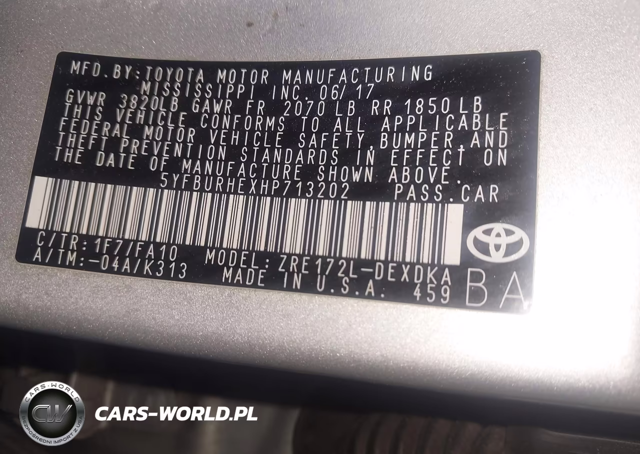 2017 Toyota Corolla L VIN:5YFBURHEXHP713202 - 9