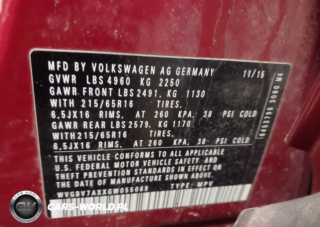 2016 Volkswagen Tiguan S VIN:WVGBV7AXXGW055069 - 9
