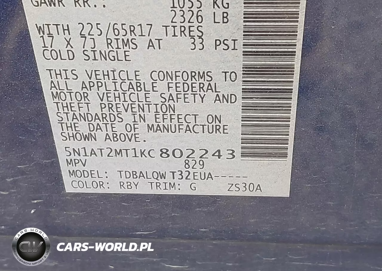 2019 Nissan Rogue Sv VIN:5N1AT2MT1KC802243 - 9