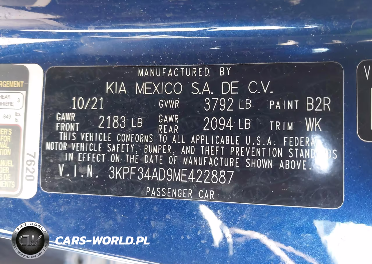 2021 Kia Forte Gt-Line VIN:3KPF34AD9ME422887 - 9