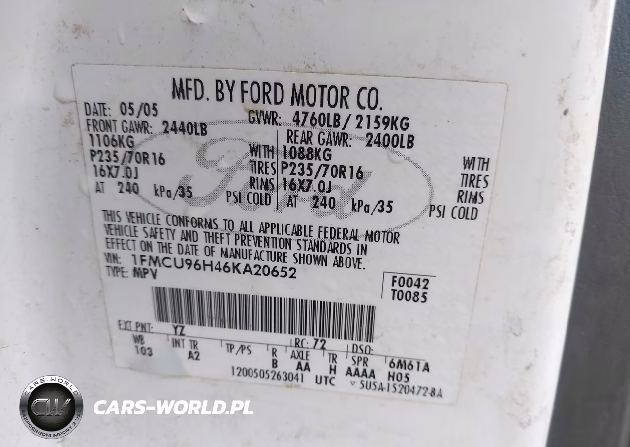 2006 Ford Escape Hybrid VIN:1FMCU96H46KA20652 - 9
