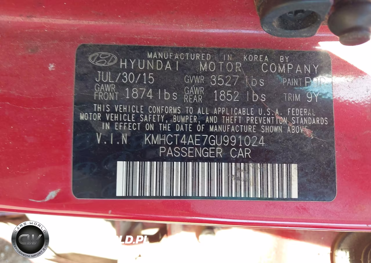 2016 Hyundai Accent Se VIN:KMHCT4AE7GU991024 - 9