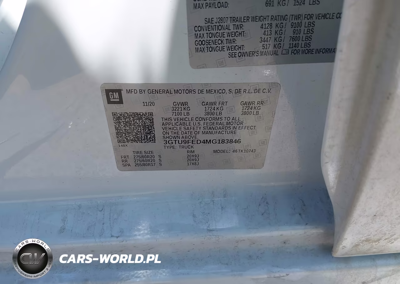 2021 GMC Sierra 1500 4Wd Standard Box Denali VIN:3GTU9FED4MG183846 - 9