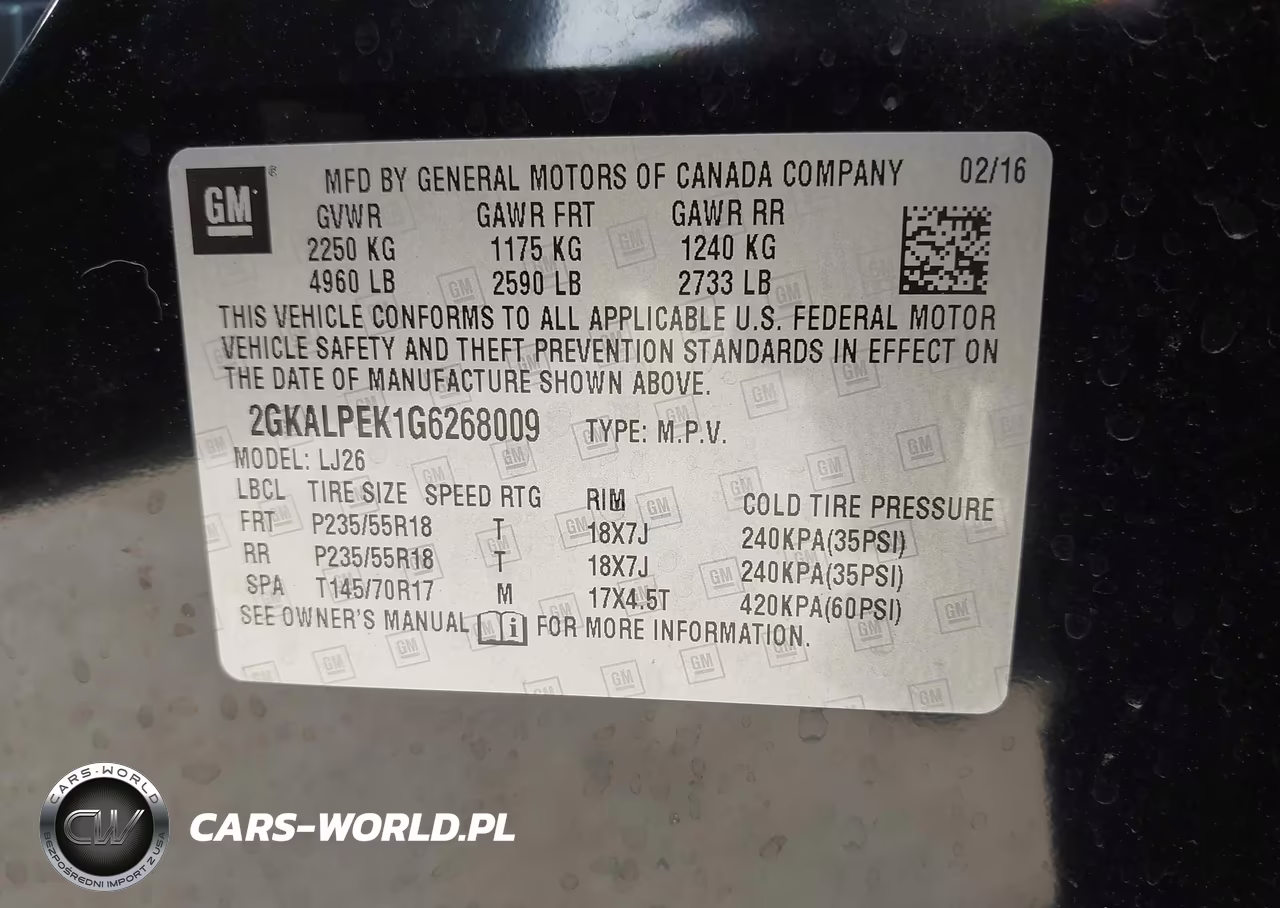 2016 GMC Terrain Slt VIN:2GKALPEK1G6268009 - 9