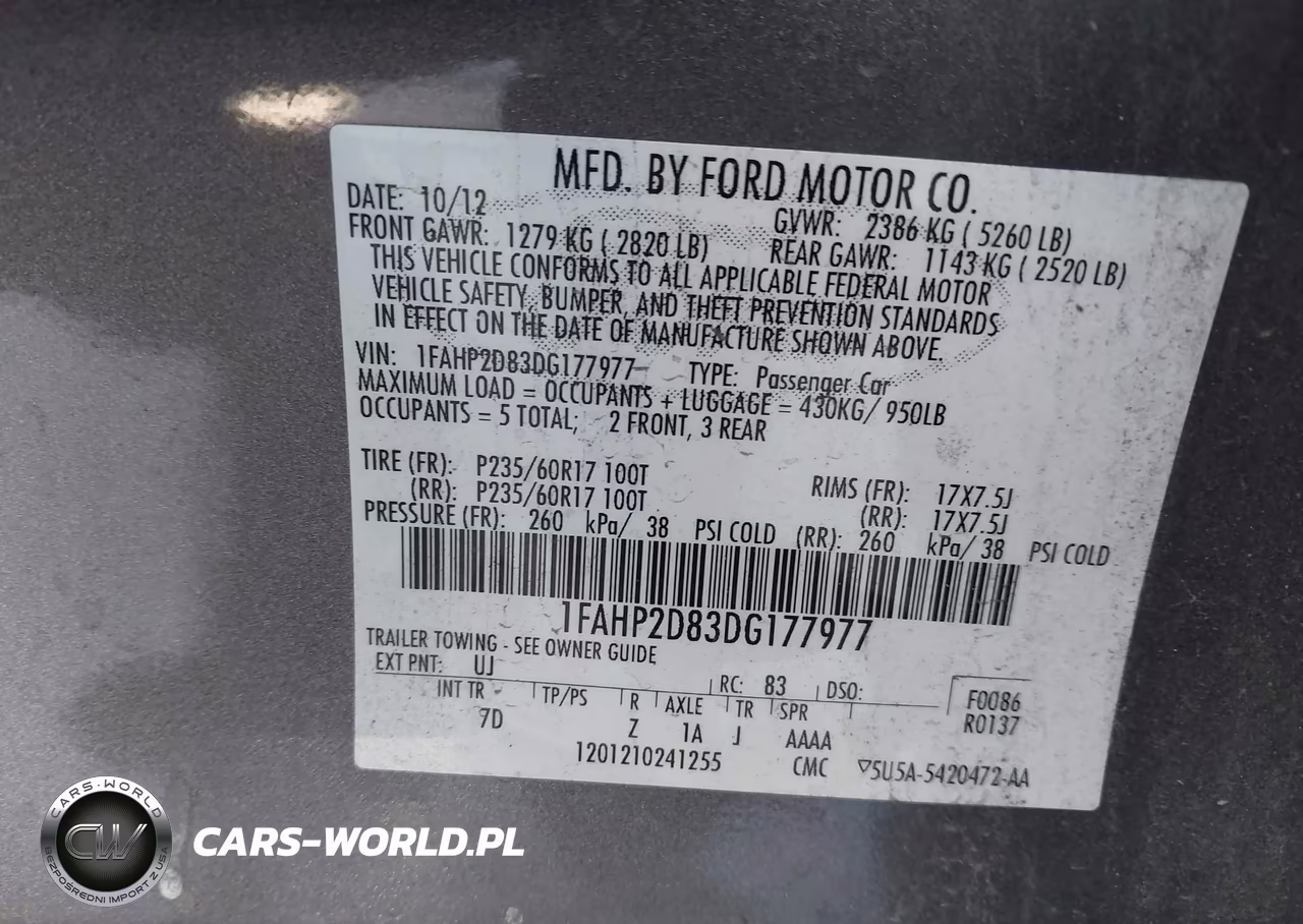 2013 Ford Taurus Se VIN:1FAHP2D83DG177977 - 9