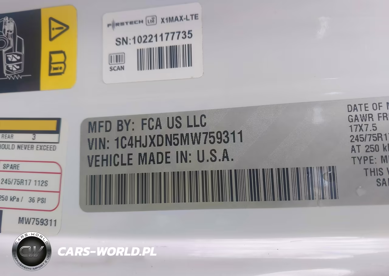 2021 Jeep Wrangler Unlimited Sport S 4X4 VIN:1C4HJXDN5MW759311 - 9