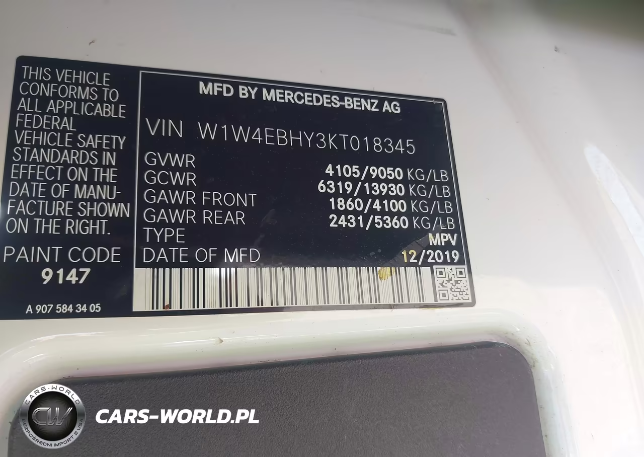 2019 Mercedes-Benz Sprinter 2500 Standard Roof V6 VIN:W1W4EBHY3KT018345 - 9