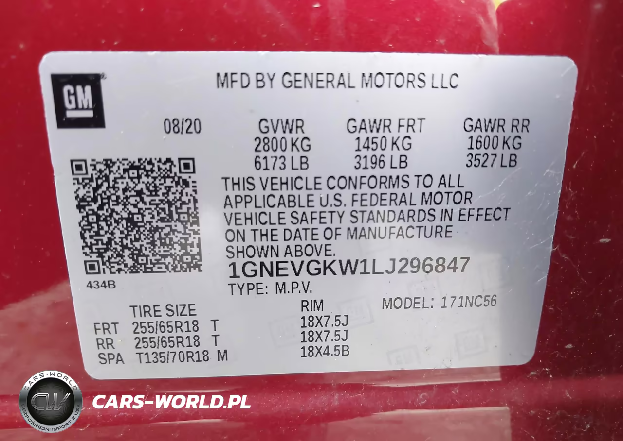 2020 Chevrolet Traverse Awd Lt Cloth VIN:1GNEVGKW1LJ296847 - 9