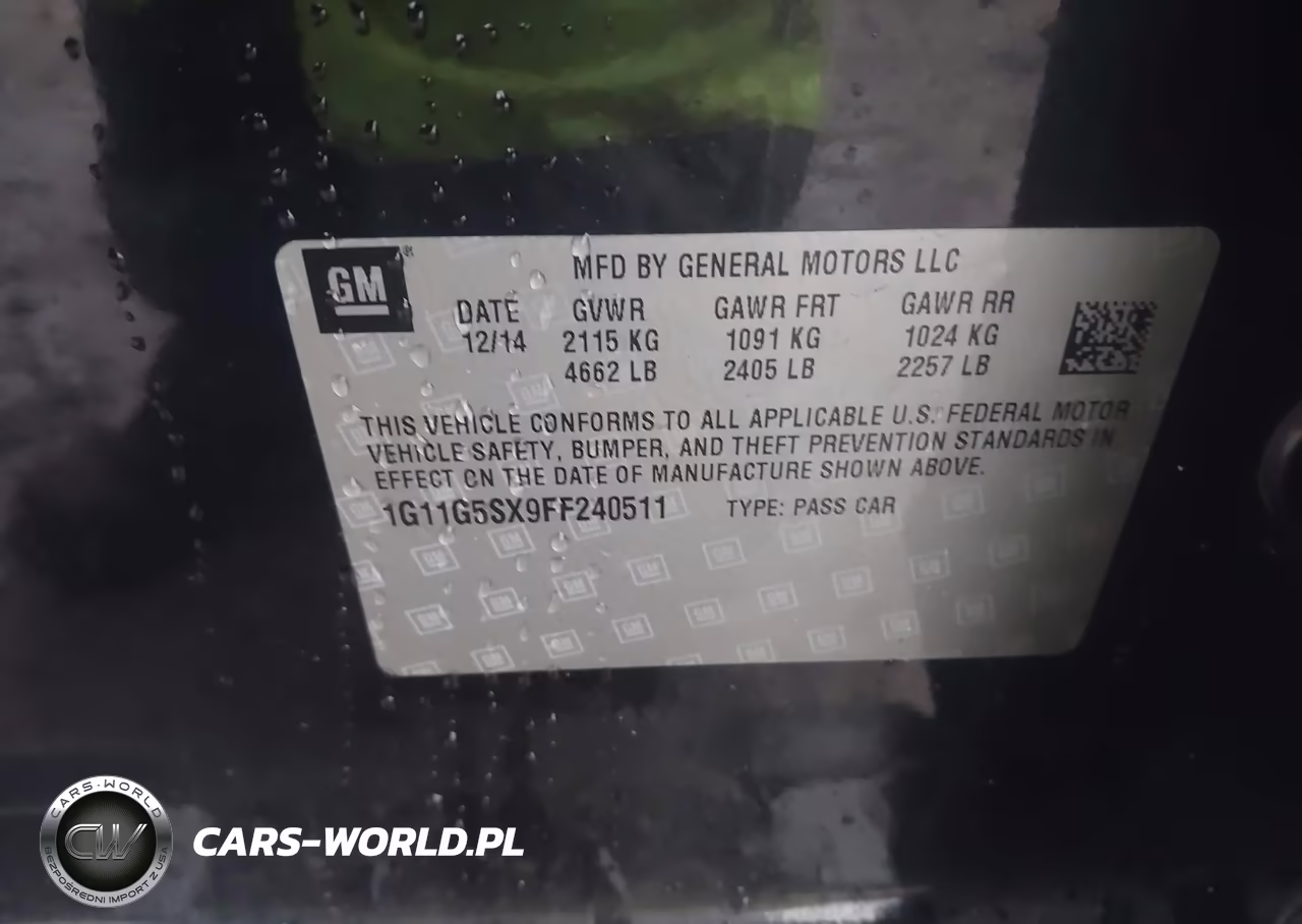 2015 Chevrolet Malibu 2Lz VIN:1G11G5SX9FF240511 - 9