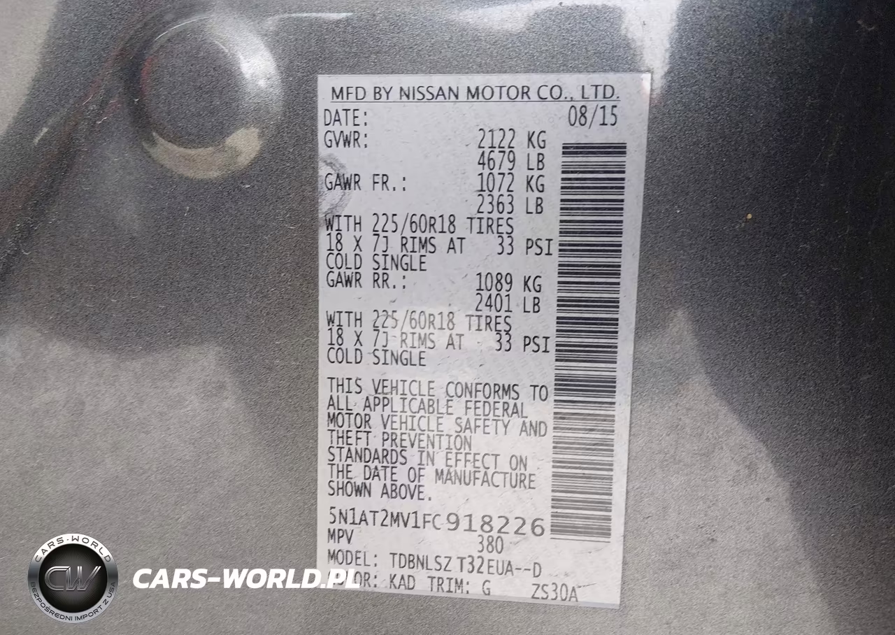 2015 Nissan Rogue Sl VIN:5N1AT2MV1FC918226 - 9