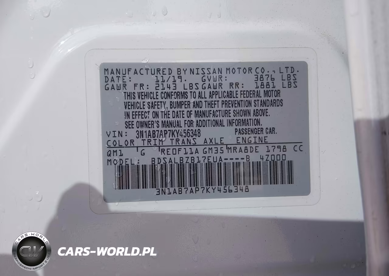 2019 Nissan Sentra S VIN:3N1AB7AP7KY456348 - 9