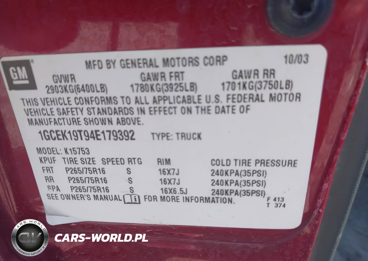 2004 Chevrolet Silverado 1500 Z71 VIN:1GCEK19T94E179392 - 9