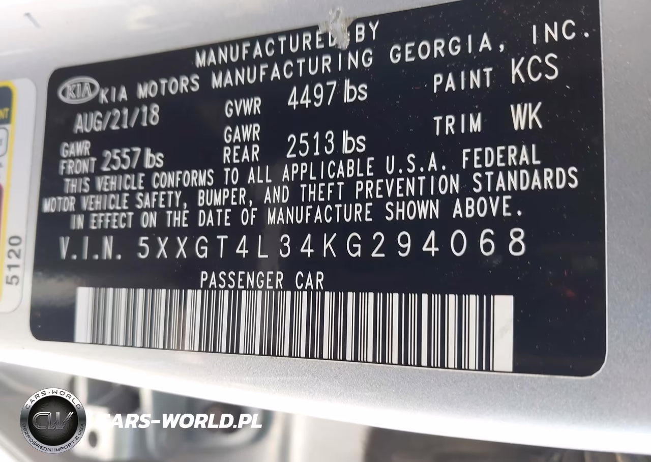 2019 Kia Optima Lx VIN:5XXGT4L34KG294068 - 9