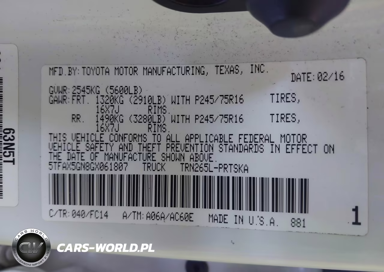 2016 Toyota Tacoma Sr5 VIN:5TFAX5GN8GX061807 - 9