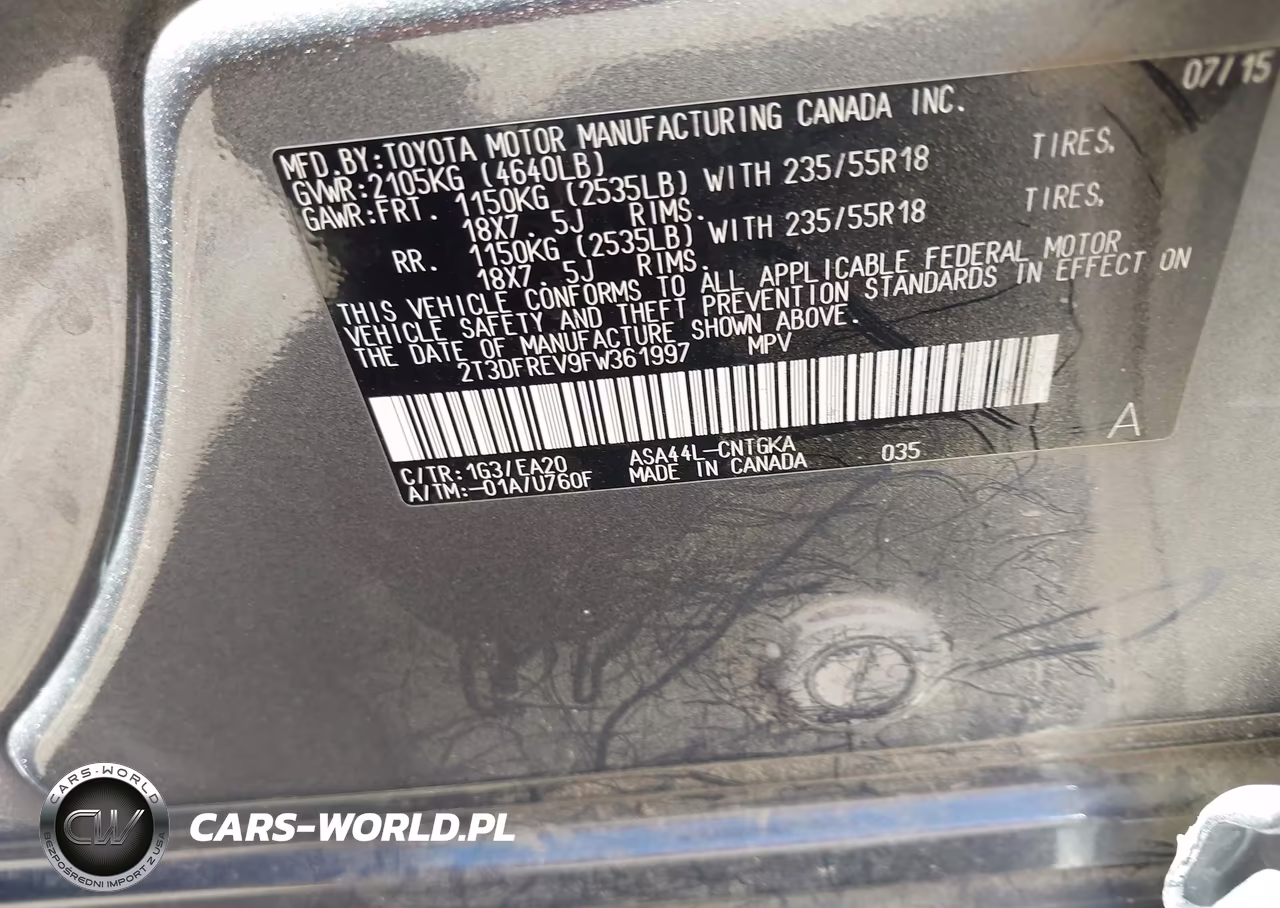 2015 Toyota Rav4 Limited VIN:2T3DFREV9FW361997 - 9