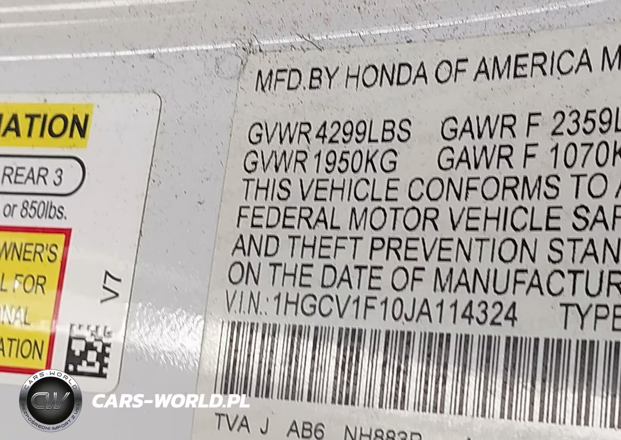 2018 Honda Accord Lx VIN:1HGCV1F10JA114324 - 9