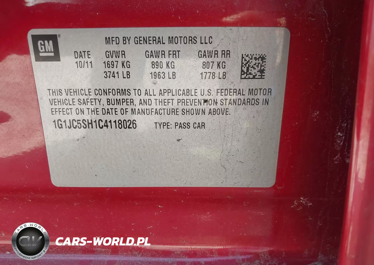 2012 Chevrolet Sonic 2Lt VIN:1G1JC5SH1C4118026 - 9