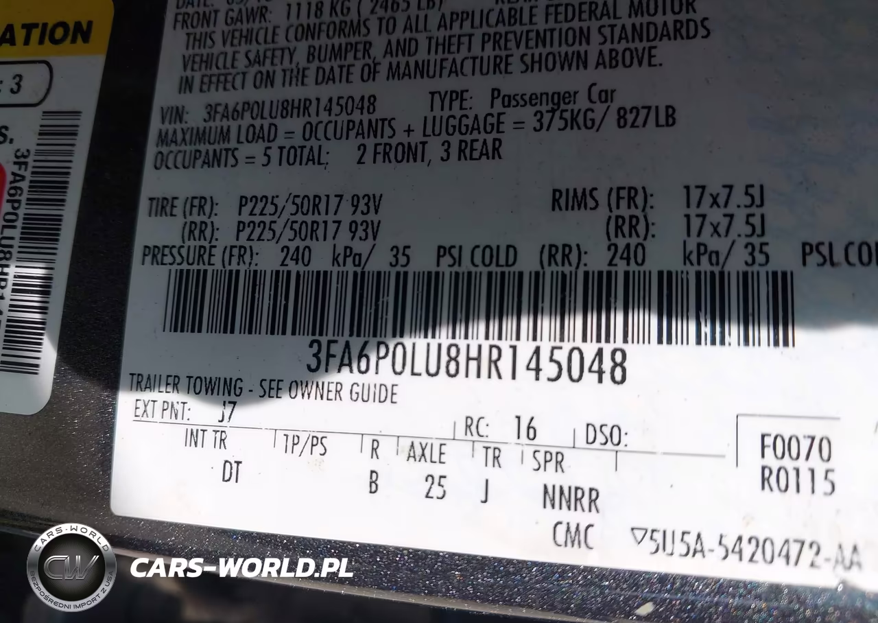 2017 Ford Fusion Hybrid Se VIN:3FA6P0LU8HR145048 - 9
