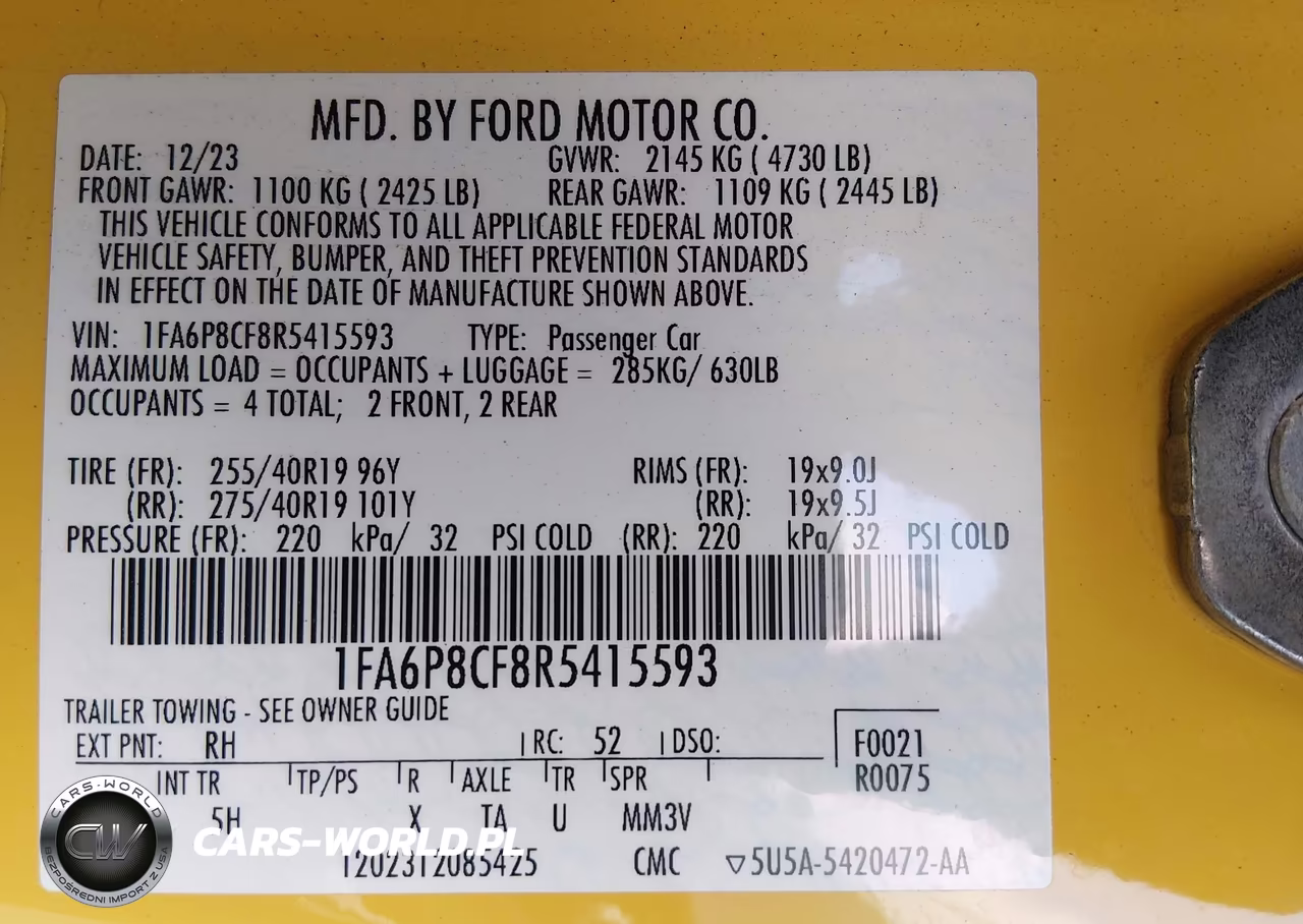 2024 Ford Mustang Gt Premium Fastback VIN:1FA6P8CF8R5415593 - 9