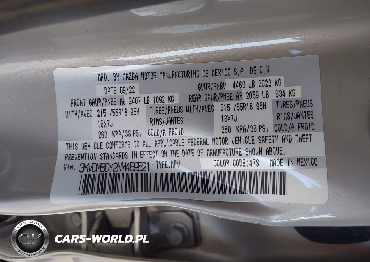 2022 Mazda Cx-30 2.5 Turbo Premium VIN:3MVDMBDY2NM459521 - 9
