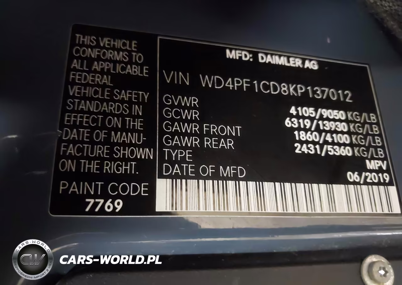 2019 Mercedes-Benz Sprinter 2500 High Roof V6 VIN:WD4PF1CD8KP137012 - 9