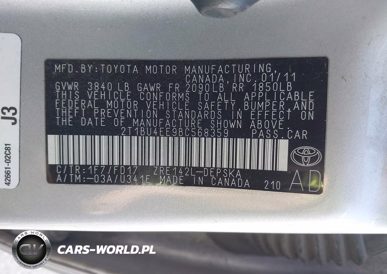 2011 Toyota Corolla S VIN:2T1BU4EE9BC568359 - 9