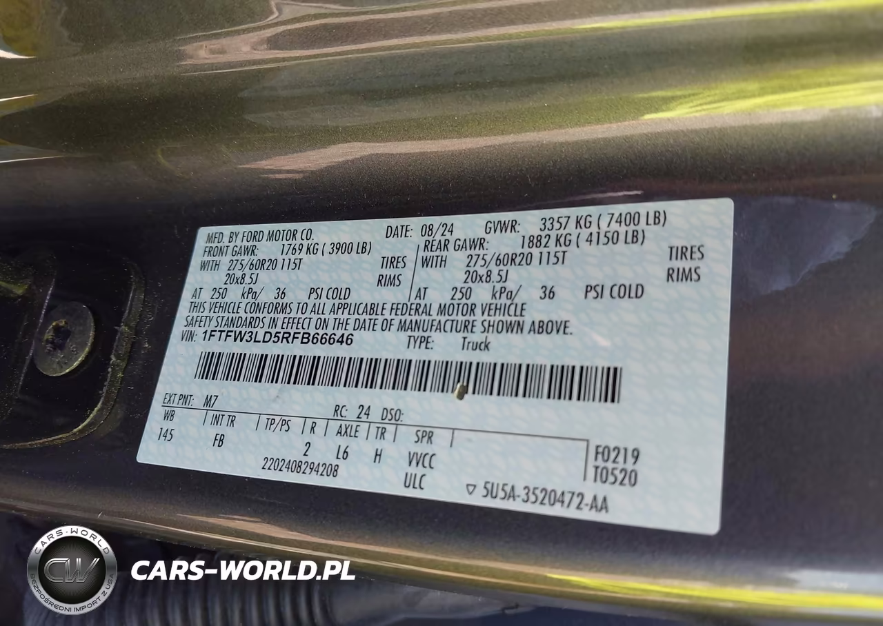 2024 Ford F-150 Xlt VIN:1FTFW3LD5RFB66646 - 9