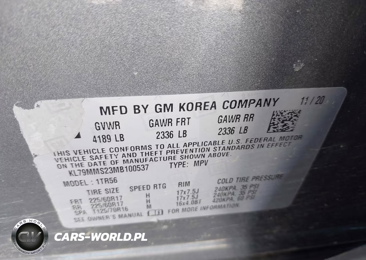 2021 Chevrolet Trailblazer Fwd Ls VIN:KL79MMS23MB100537 - 9