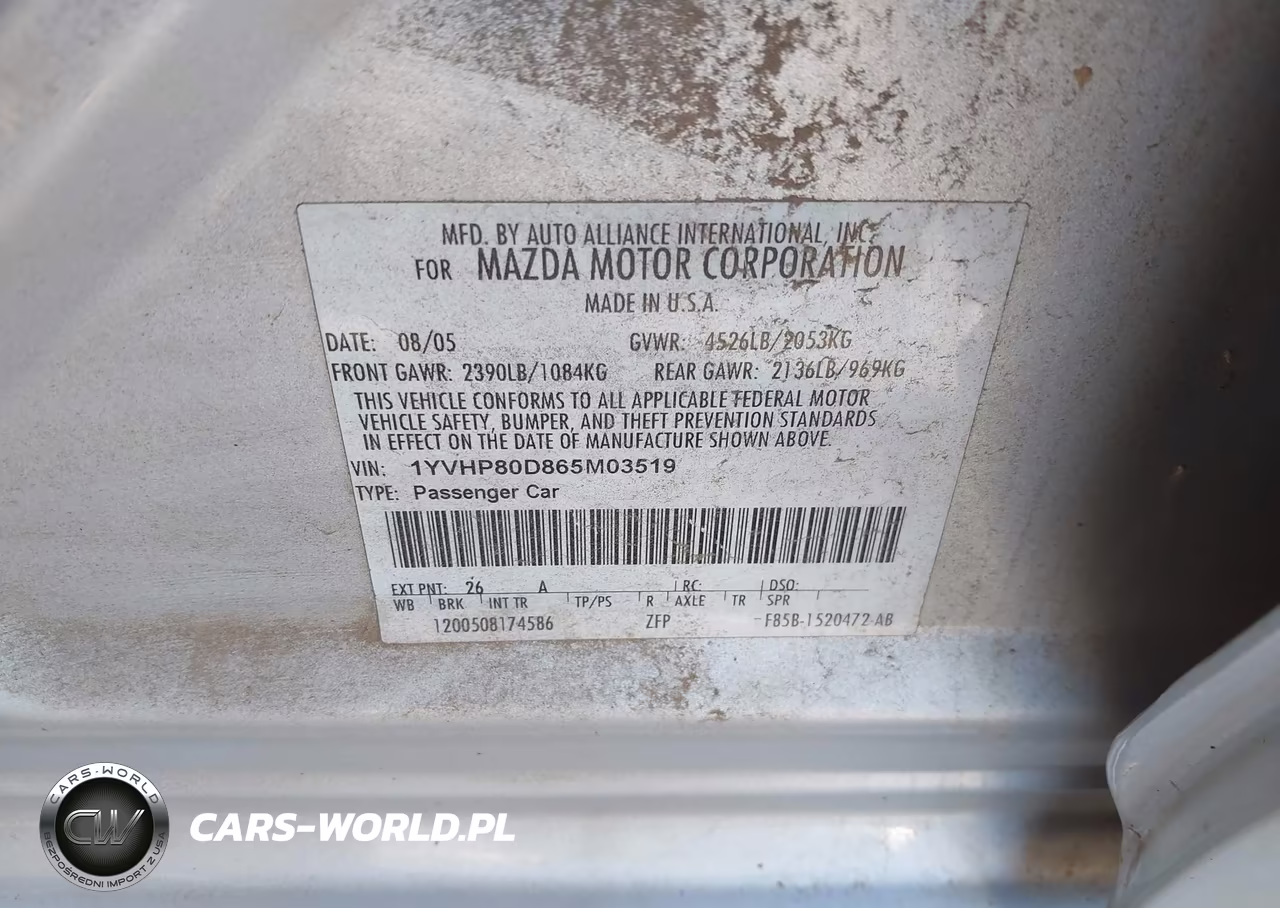 2006 Mazda Mazda6 I Grand Sport VIN:1YVHP80D865M03519 - 9