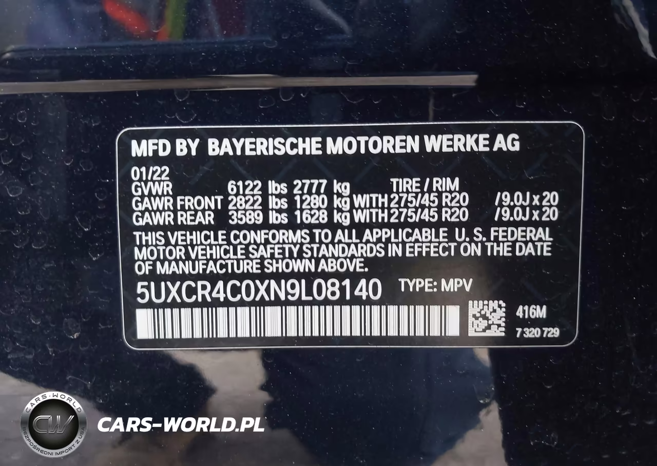 2022 BMW X5 Sdrive40I VIN:5UXCR4C0XN9L08140 - 9