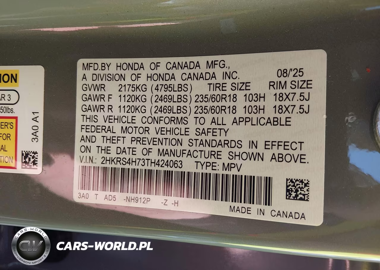 2026 Honda Cr-V Ex-L Awd VIN:2HKRS4H73TH424063 - 9