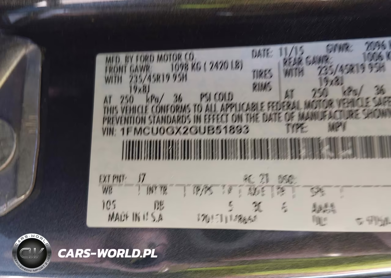 2016 Ford Escape Se VIN:1FMCU0GX2GUB51893 - 9