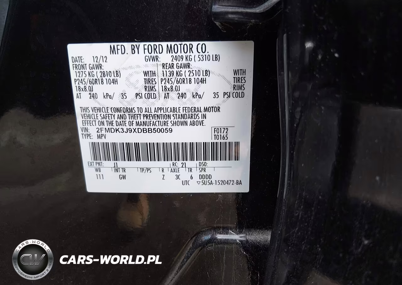 2013 Ford Edge Sel VIN:2FMDK3J9XDBB50059 - 9
