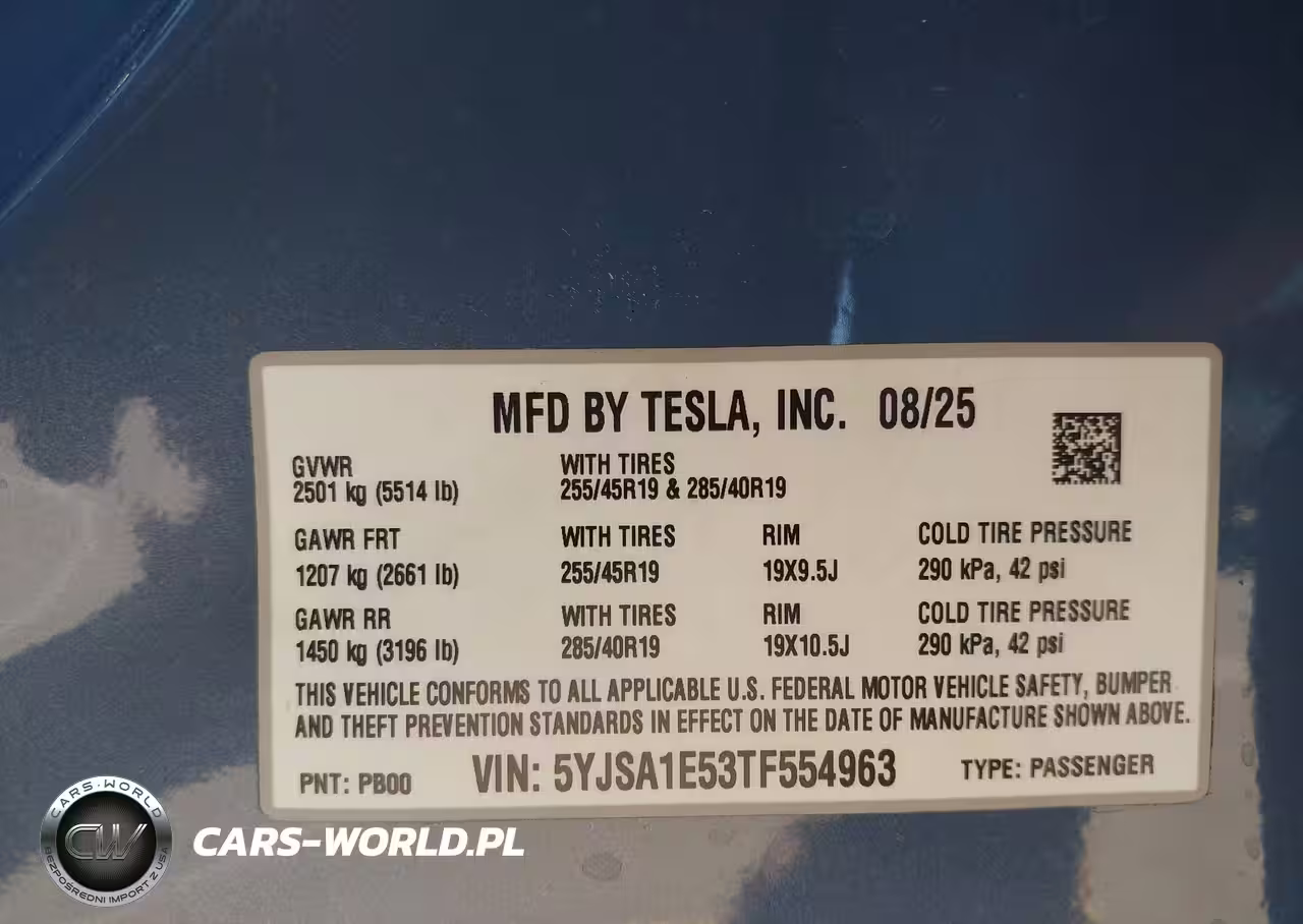 2026 Tesla Model S All-Wheel Drive VIN:5YJSA1E53TF554963 - 9