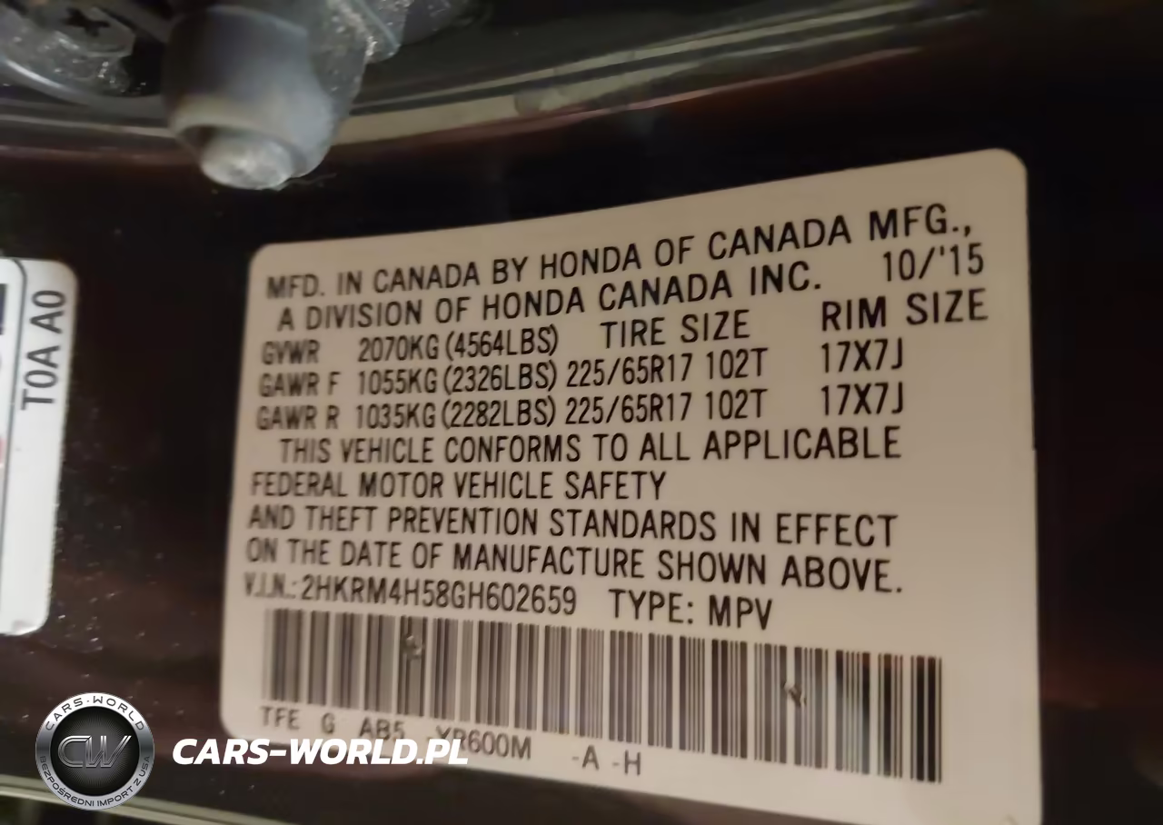 2016 Honda Cr-V Ex VIN:2HKRM4H58GH602659 - 9