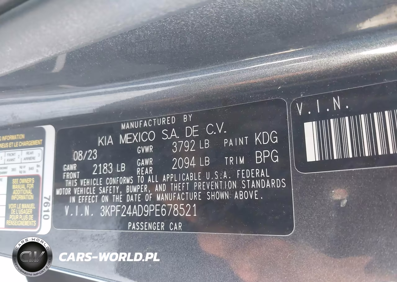 2023 Kia Forte Lxs VIN:3KPF24AD9PE678521 - 9