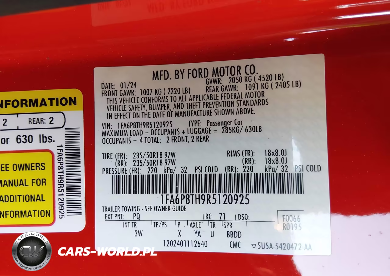 2024 Ford Mustang Ecoboost Premium Fastback VIN:1FA6P8TH9R5120925 - 9