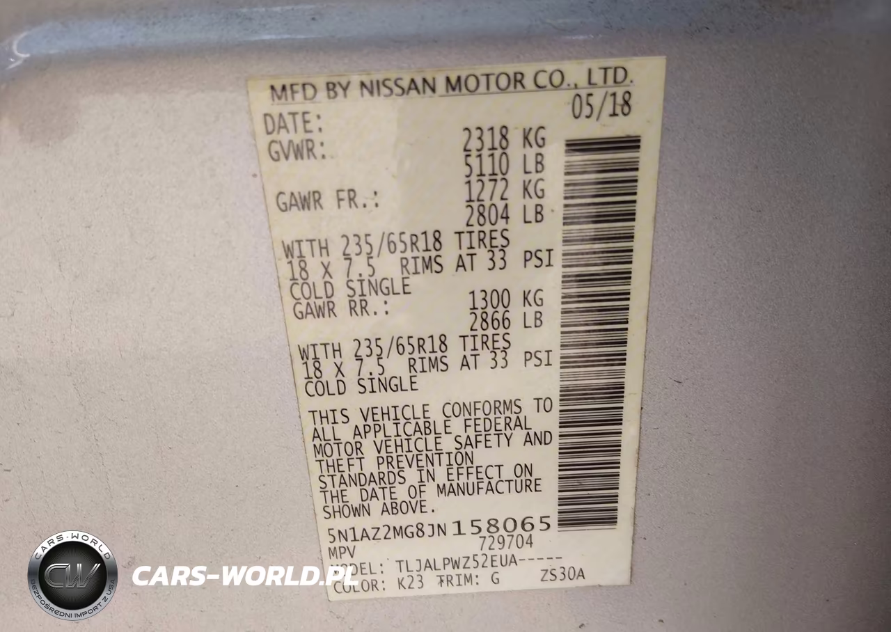 2018 Nissan Murano S VIN:5N1AZ2MG8JN158065 - 9