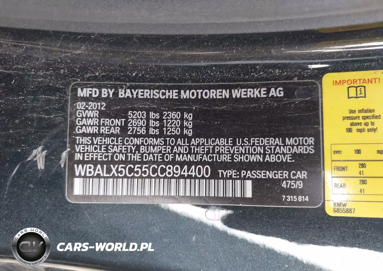 2012 BMW 650I xDrive VIN:WBALX5C55CC894400 - 9