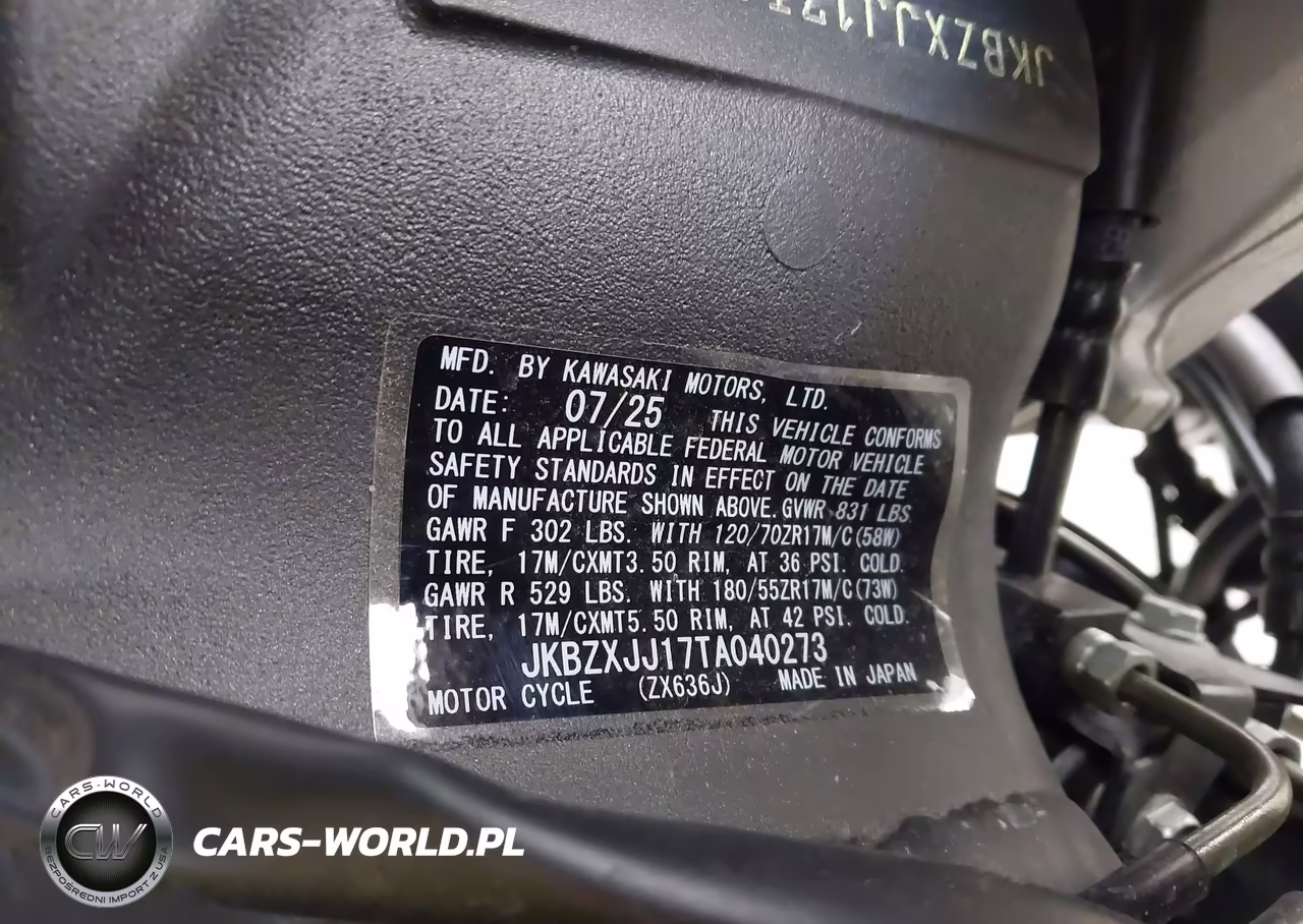 2026 Kawasaki Zx636 K VIN:JKBZXJJ17TA040273 - 10