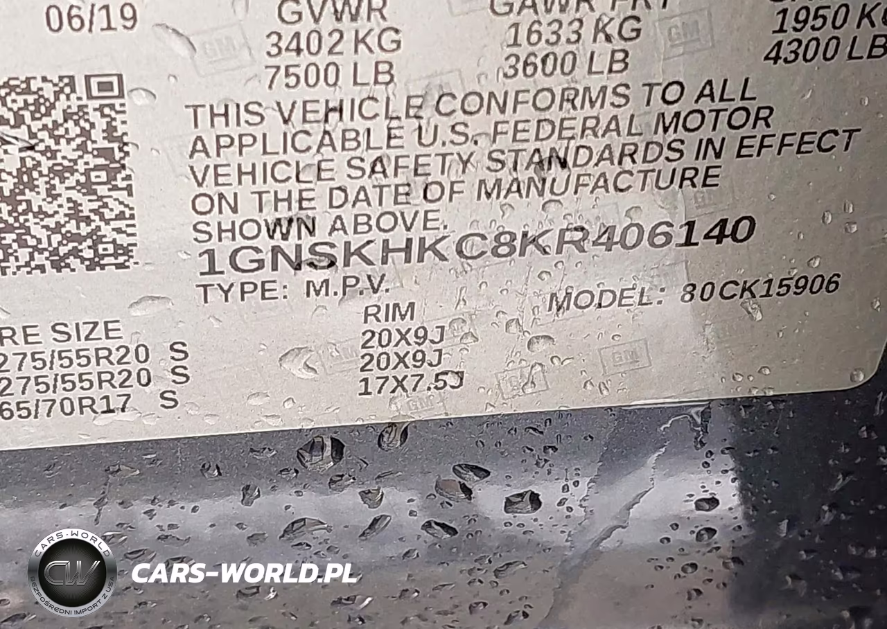 2019 Chevrolet Suburban Lt VIN:1GNSKHKC8KR406140 - 9