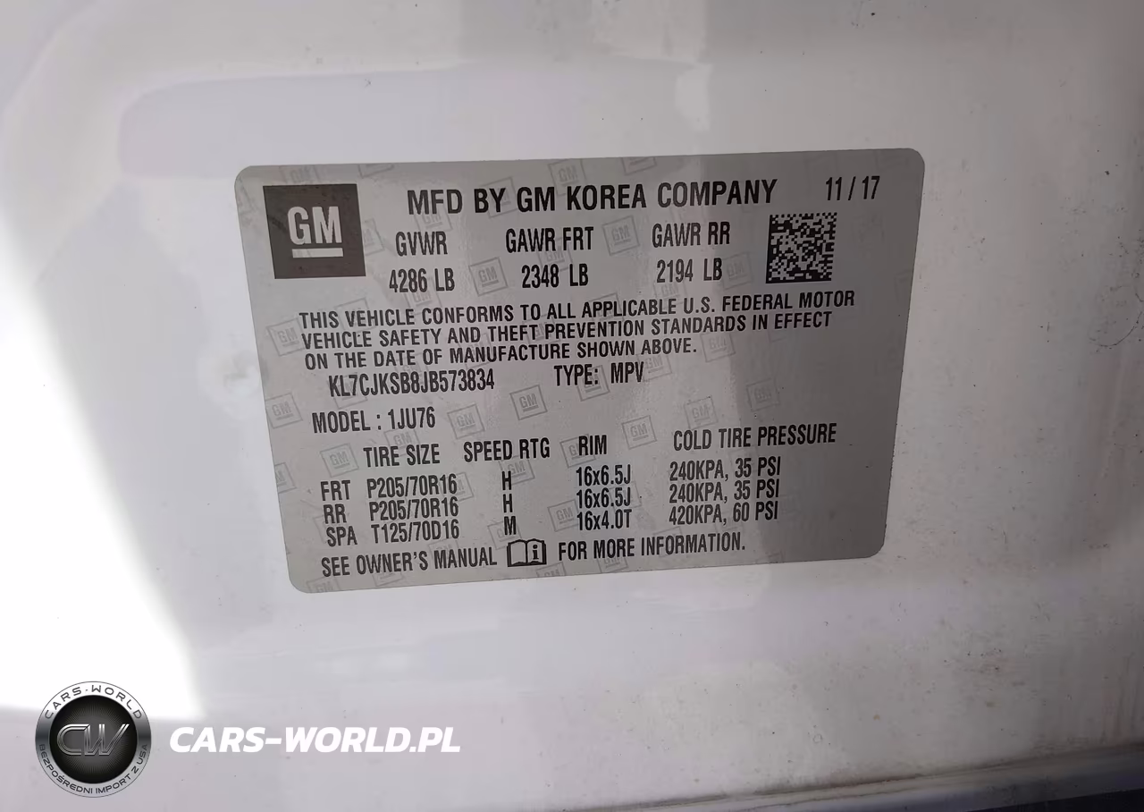 2018 Chevrolet Trax Ls VIN:KL7CJKSB8JB573834 - 9