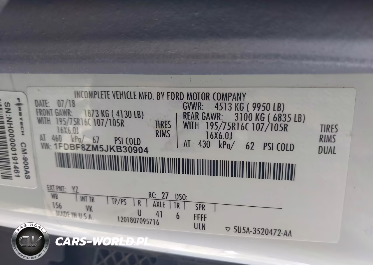 2018 Ford Transit-350 Cab VIN:1FDBF8ZM5JKB30904 - 8
